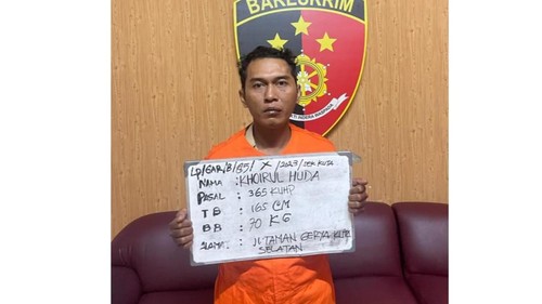 Khoirul, pelaku perampokan di Azzahra Maulana Money Changer, Jalan Bypass Ngurah Rai, Kelurahan Tuban, Kecamatan Kuta, Kabupaten Badung.