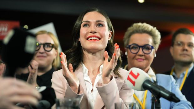 Sanna Marin. (AP/Sergei Grits)