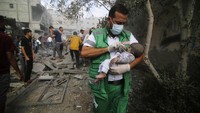 Hingga kini korban akibat serangan Israel di Gaza terus bertambah. AP Photo/Hatem Ali.  