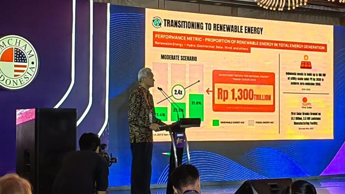 Capres Ganjar Pranowo ditemui di Mandarin Oriental, Jakarta, Selasa (24/10/2023).
