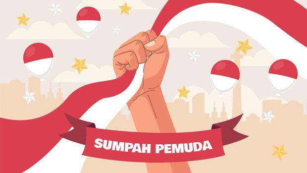 ilustrasi poster Hari Sumpah Pemuda