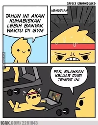 Olahraga bisa membuat tubuhmu jadi lebih sehat dan kuat. Ayo olahraga, walaupun rasanya pengin rebahan mulu.