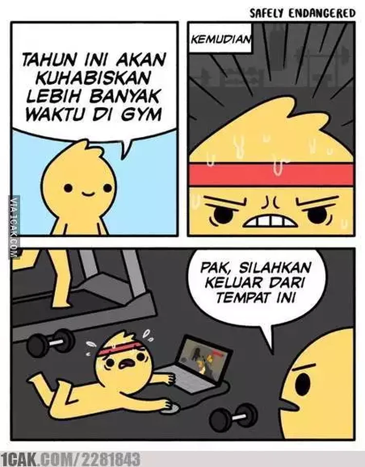 Olahraga bisa membuat tubuhmu jadi lebih sehat dan kuat. Ayo olahraga, walaupun rasanya pengin rebahan mulu.