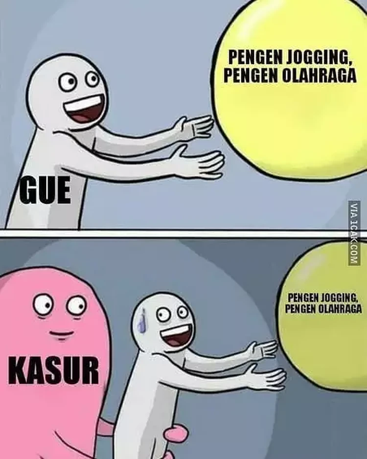 Olahraga bisa membuat tubuhmu jadi lebih sehat dan kuat. Ayo olahraga, walaupun rasanya pengin rebahan mulu.