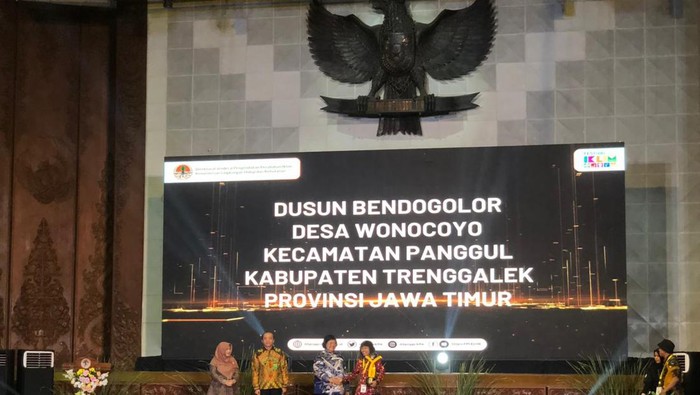 Menteri KLHK Siti Nurbaya serahkan penghargaan program kampung iklim (Proklim) (Damaris Fanuelle/detikcom)