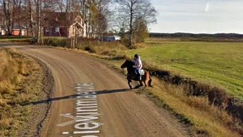 Ini jadinya bila kuda bertemu mobil Google. Foto: Sisi Terang