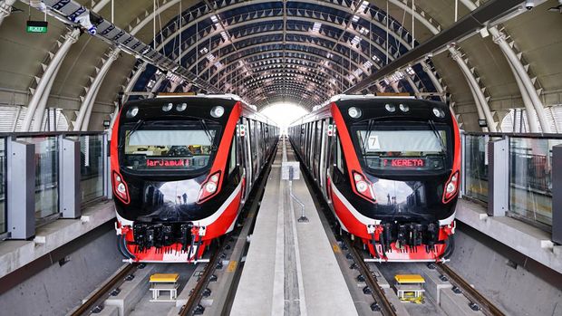 Rangkaian gerbong LRT Jabodebek. (Dok. KAI)