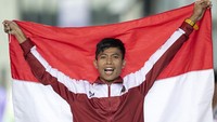 Saptoyogo Purnomo menjadi atlet pertama Indonesia yang menyumbangkan medali emas Asian Para Games 2023. Antara Foto/NPC Indonesia/Josua Yulianto.  