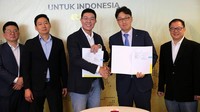 Penandatanganan kerjasama dilakukan oleh Founder & Director Tap Insure Cleosent Randing dan CEO Shinhan EZ General Insurance Byoung Kwan Kang. 