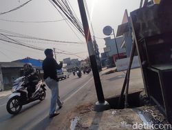 Tiang Nyaris Ambruk di Pamulang Sudah Rampung Diperbaiki!