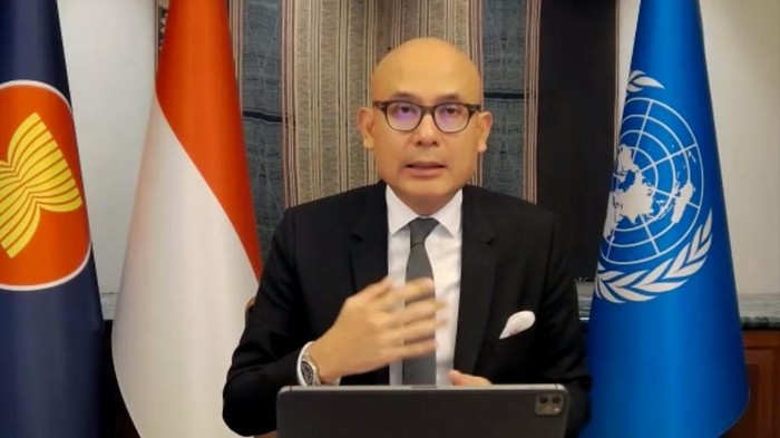 Wakil Tetap RI untuk PBB di New York, Arrmanatha Nasir (tangkapan layar)