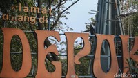 Sebelumnya lokasi ini hanya memiliki tulisan penanda Selamat Datang di Depok.
