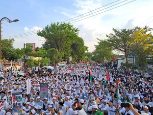 Aksi Solidaritas untuk Palestina di Jombang, Ribuan Orang Kutuk Serangan Israel
