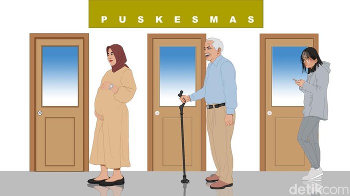 Ilustrasi pasien di Puskesmas