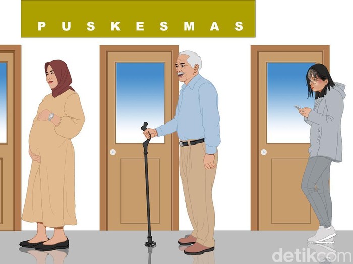 Ilustrasi pasien di Puskesmas
