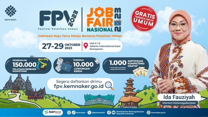 Kemnaker Gelar Pelatihan dan Job Fair Nasional, Ada 10 Ribu Loker
