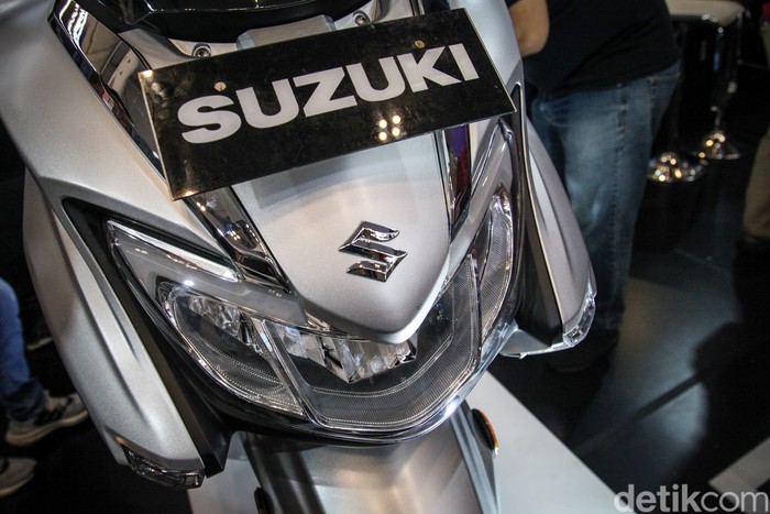 Suzuki Burgman Street 125 EX diperkenankan dalam pameran IMOS+ 2023 di ICE BSD City, Tangerang, Rabu (25/10/2023).