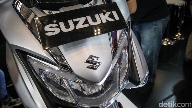 Suzuki Burgman Street 125 EX diperkenankan dalam pameran IMOS+ 2023 di ICE BSD City, Tangerang, Rabu (25/10/2023).