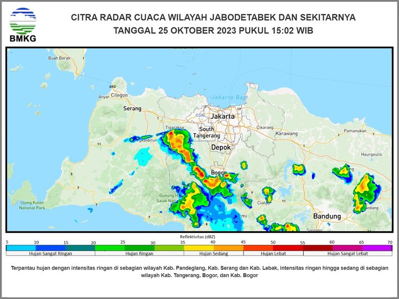 Pantaun BMKG terkait hujan di sebagian wilayah Jabodetabek
