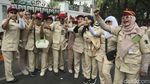Pendukung Prabowo-Gibran Ramaikan Taman Suropati
