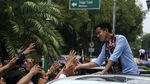 Potret Prabowo Bertopi Koboi Usai Daftar Capres di KPU