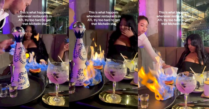 Duh! Pamer Aksi Meracik Tequila, Pelayan Ini Bakar Meja Restoran