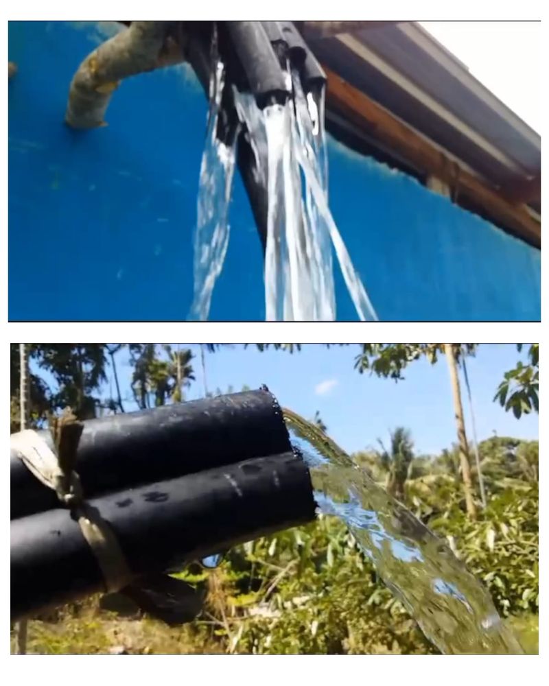 Air yang dialirkan dengan pompa hidram yang dibangun Serda Fence.