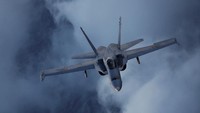 Sebuah pesawat tempur EF-18 Hornet milik Angkatan Udara Spanyol terbang selama Latihan Militer Ocean Sky 2023.
