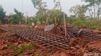 Joglo di Desa Sabrang, Kecamatan Delanggu rata dengan tanah. (Foto: Achmad Hussein Syauqi/detikJateng)