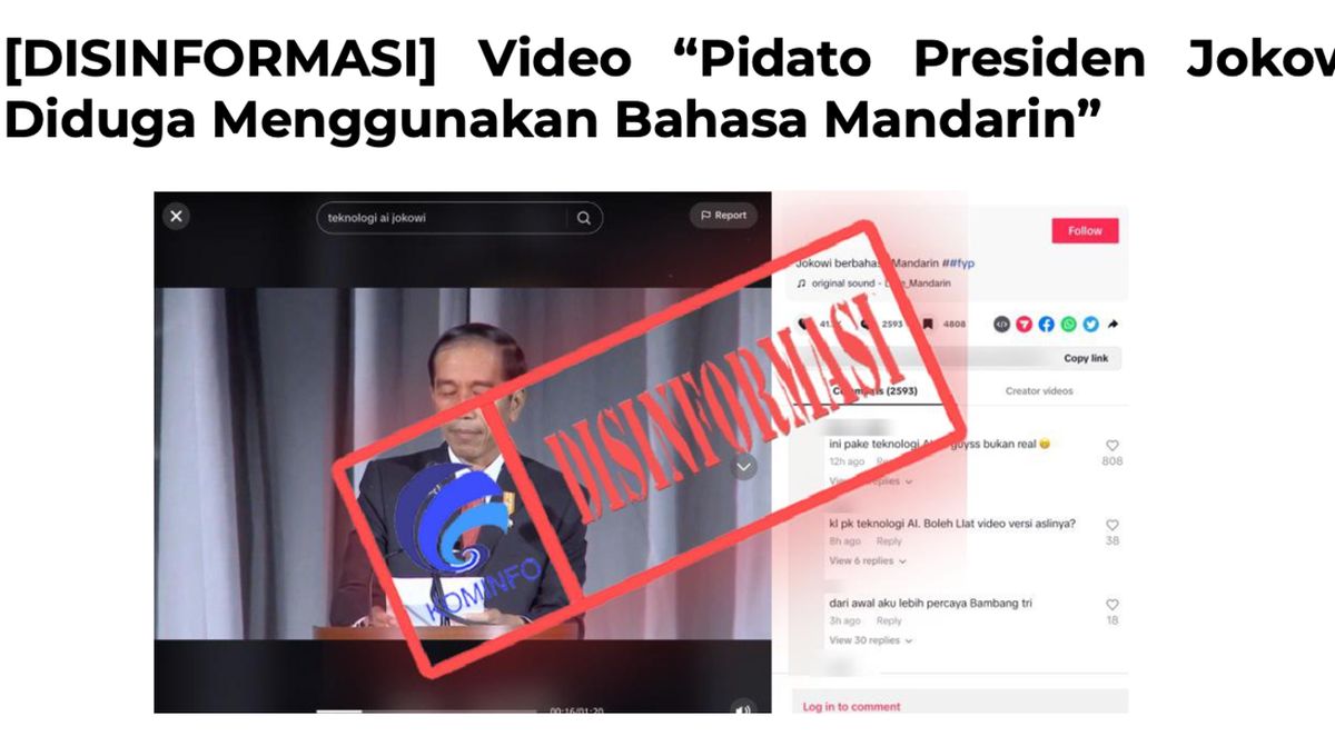 Tuh Kan, Video Hoax Deepfake AI Sudah Menyasar Presiden Jokowi