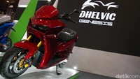 Motor listrik Dhelvic meluncur perdana di lantai pameran IMOS+2023 di ICE BSD Tangerang dengan membawa motor listrik produksi bernama Genesis.