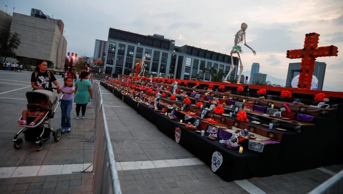A view shows an art installation named 