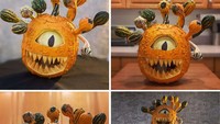 Terinspirasi dari film kartun Monster Inc ada Mike Wazowski yang tampak lebih seram. Butuh waktu lama bagi pemiliknya untuk mendapatkan bentuk labu ini. Foto: Bored Panda