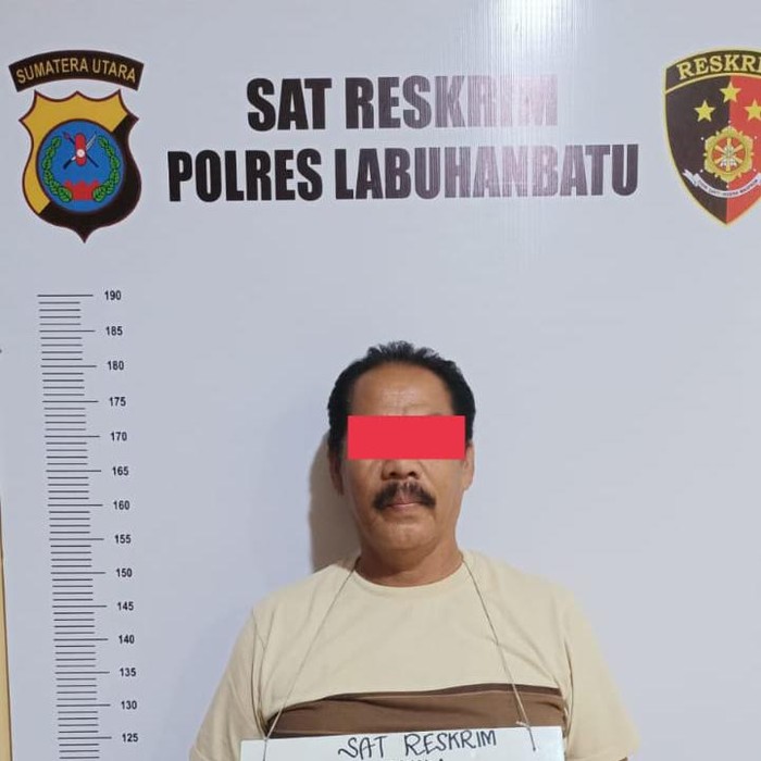 Saimin, pelaku penipuan Rp 580 juta di Labuhanbatu. (Foto: Dok. Polres Labuhanbatu)