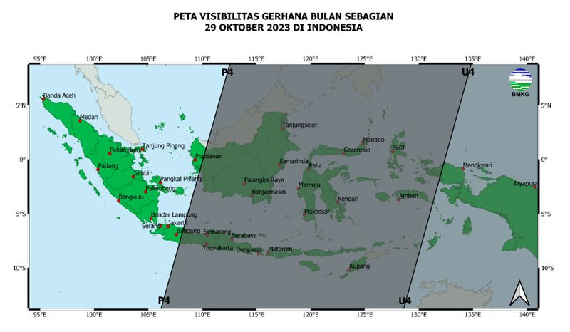Jadwal dan wilayah gerhana Bulan sebagian 29 Oktober 2023