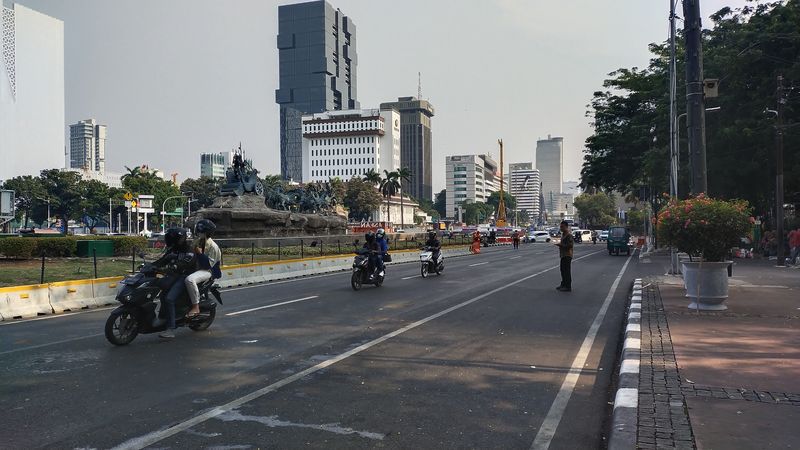 Jalan Medan Merdeka Barat dibuka lagi (Tina/detikcom)