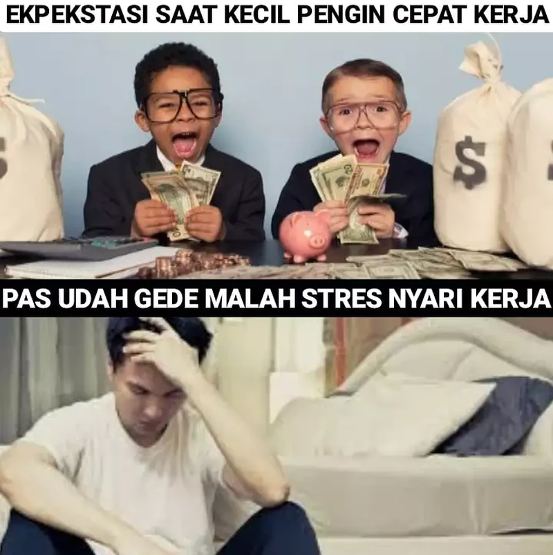 Waktu kecil rasanya ingin cepat-cepat jadi orang dewasa. Kalau sekarang, malah penginnya balik jadi anak kecil saja biar nggak menanggung banyak beban.