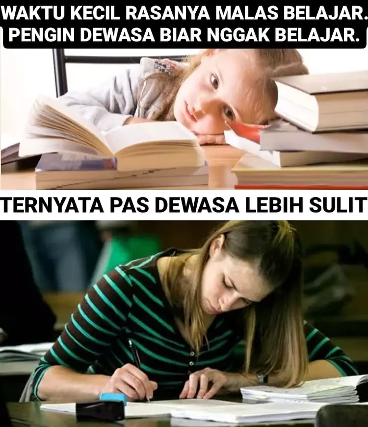 Waktu kecil rasanya ingin cepat-cepat jadi orang dewasa. Kalau sekarang, malah penginnya balik jadi anak kecil saja biar nggak menanggung banyak beban.