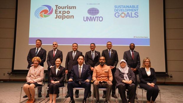 Sandiaga menjadi pembicara utama pada acara The 6th TEJ Ministerial Round Table di INTEX Osaka, Jepang
