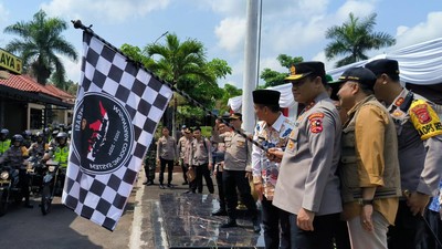 Potret Operasi NCS Polri Serukan Pemilu Damai di Tasikmalaya
