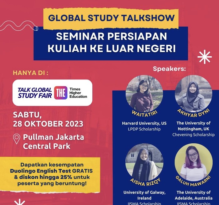 Seminar persiapan kuliah ke luar negeri Talk Global Study-Times Higher Education
