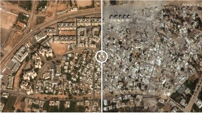 Menyeramkan! Foto Satelit Gaza Sebelum dan Sesudah Serangan Udara Israel