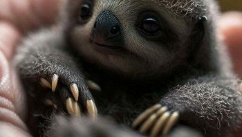 Bayi sloth, mungil dengan kuku yang tajam. Foto: Boredpanda