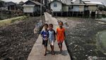 Potret Kampung Apung Surut Akibat Kemarau Panjang