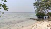 Meski langit sedikit buram, namun tak mengurangi kecantikan dari Pulau Genteng Kecil. (bonauli/detikcom)