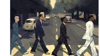 Foto ikonik The Beatles diedit dengan oleh para pemain El Real. Foto: Twitter