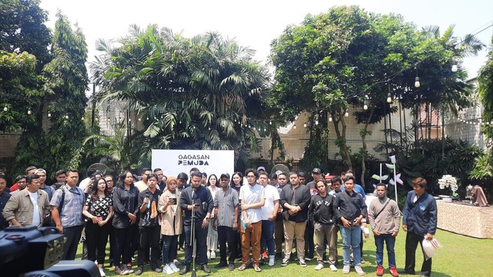 Organisasi Gagasan Pemuda mendeklarasikan dukungan untuk bakal pasangan capres-cawapres Ganjar Pranowo dan Mahfud Md di Pilpres 2024. Deklarasi itu sekaligus launching platform Gagasan Pemuda.