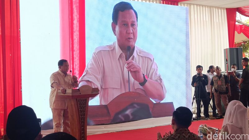Prabowo Subianto di Banyumas, Minggu (29/10/2023).