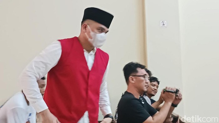 AKP Andri Gustami di sidang pembacaan eksepsi di PN Tanjung Karang, Bandar Lampung.