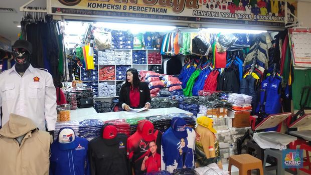 Situasi Pasar Senen, Jakarta Sepi Jelang Pemilu. (CNBC Indonesia/Rosseno Aji Nugroho)
